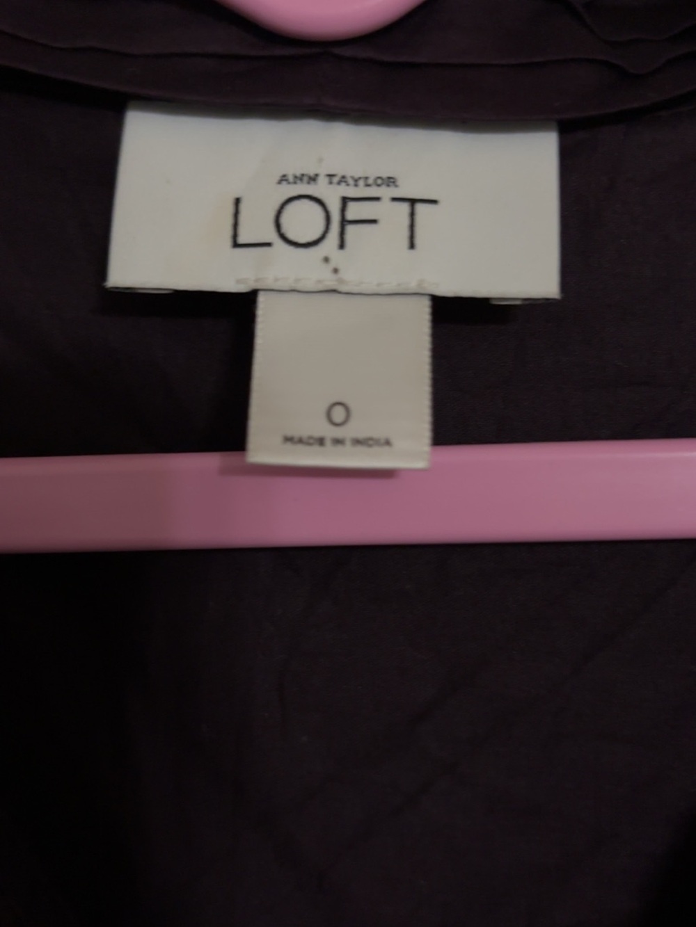 LOFT Deep Plum Ruffle Front Button-Down Shirt - Picture 3 of 4